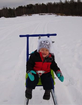 Kids of all ages love kicksleds!